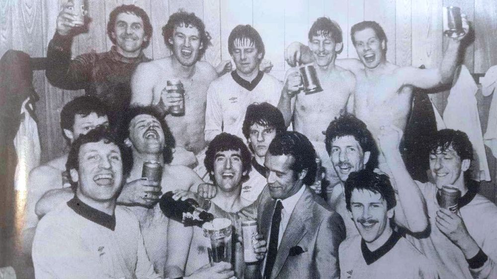 Steve Dolby with his Burton Albion team-mates in 1983