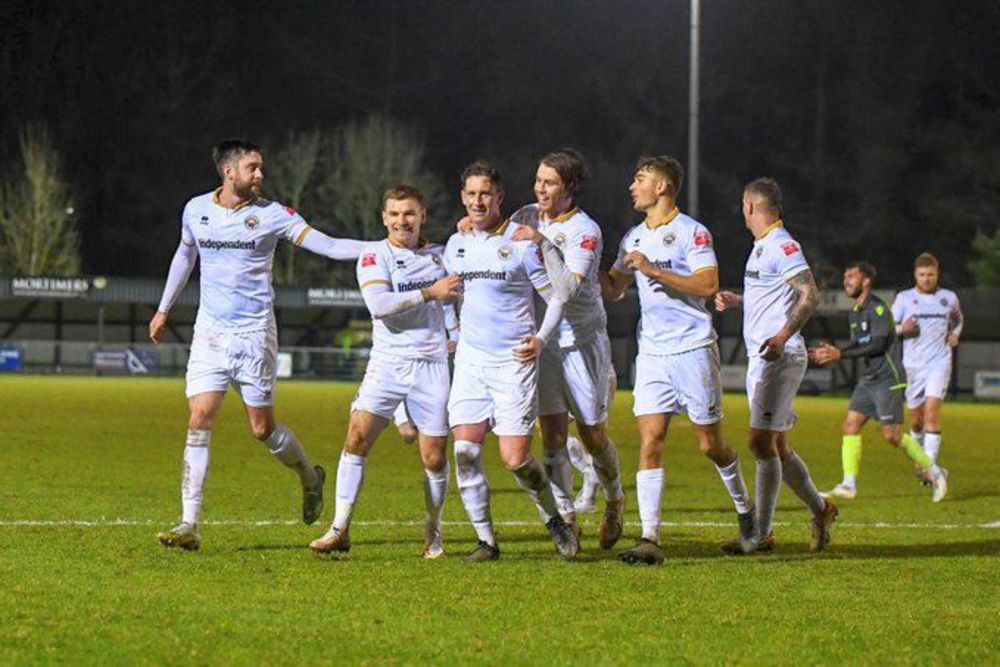  Truro celebrate scoring the only goal against Hanwell (Tom Finnie Photography)