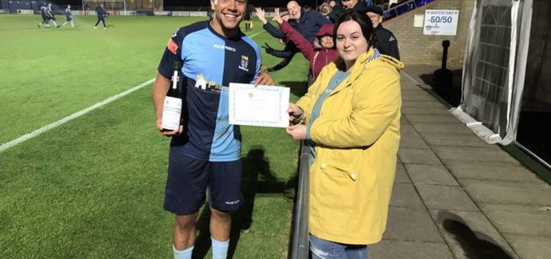  Nehemiah Richard-Noel - receiving his man-of-the-match award