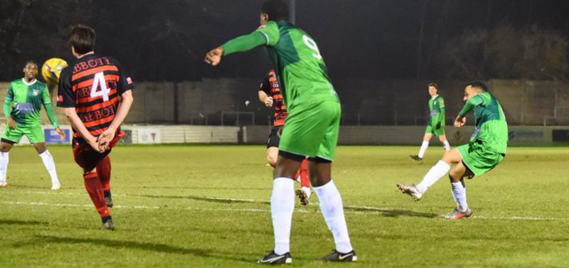 Max Hercules scores but it`s only a consolation for the Ducks (Photo: Aylesbury United FC)