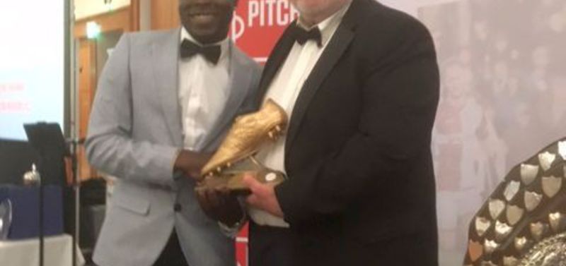 Leighton Thomas receives his golden boot